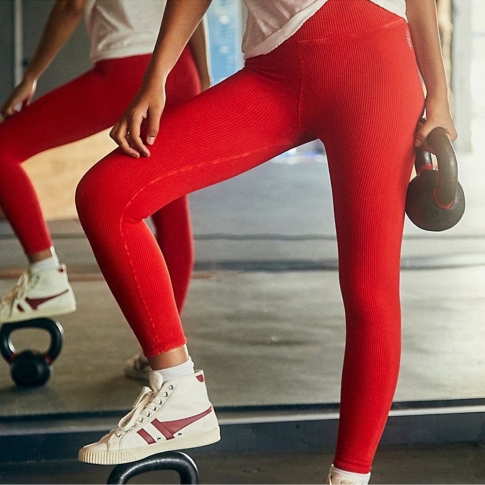 Free People Red Leggings